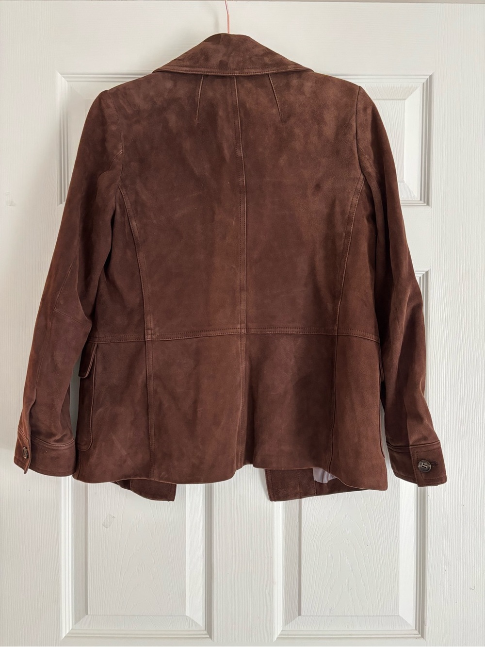 Talbots Brown Suede Leather Women's Button-Front Jacket Sz 6 - Picture 5 of 6